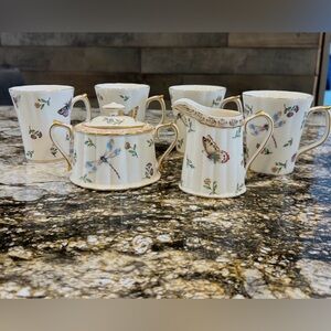Skye McGhie Garden Whispers Tea Set with Creamer and Sugar Bowl